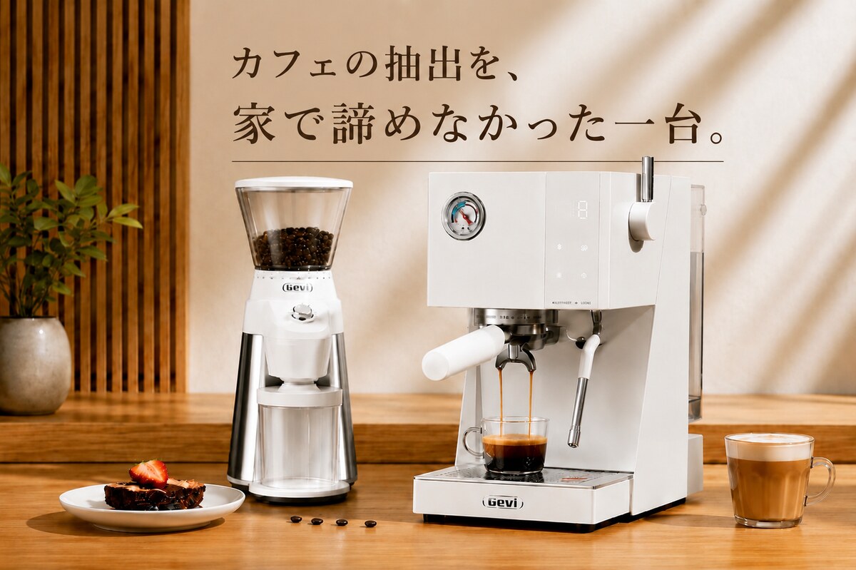 Gevi ECMN0 家庭用エスプレッソマシン - カフェの抽出を、家で諦めなかった一台